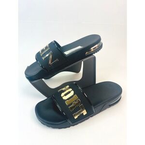 Plein Sport Mens Black Gold Logo Slides Air Cushion Sandals PACS USG0028 US 11